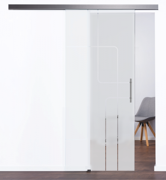 Glasschiebetür Modell "Train" 4043, mit LSD8