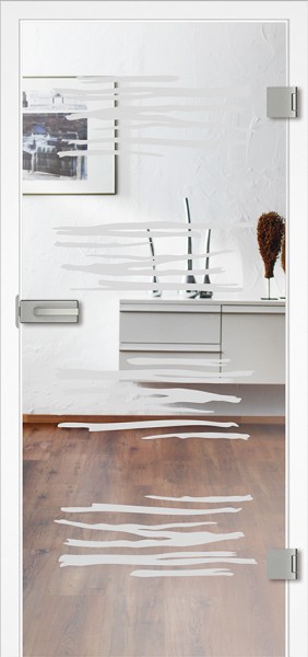 Ganzglastür Modell Free, incl. Griffgarnitur