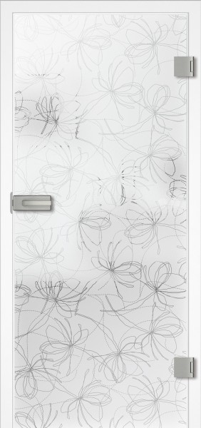 Ganzglastür Modell Petali, incl. Griffgarnitur