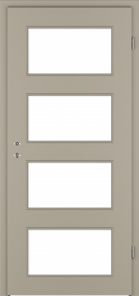 Zimmertür G-TEC seidengrau - mit Lichtausschnitt LA11