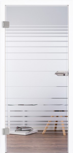 Ganzglastür Modell "Lamelle" 4006, incl. Griffgarnitur
