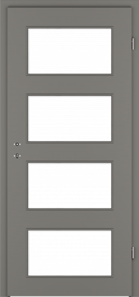 Zimmertür G-TEC staubgrau - mit Lichtausschnitt LA11