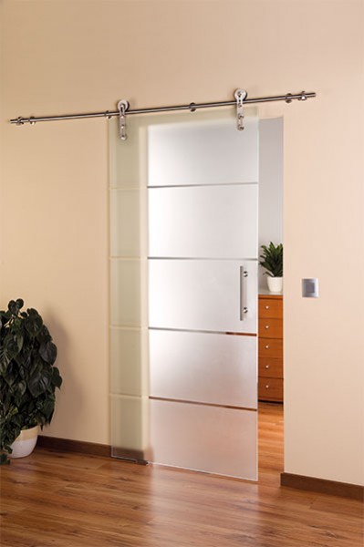 Glasschiebetür Modell "Slim" 4056-10 mit LSD3