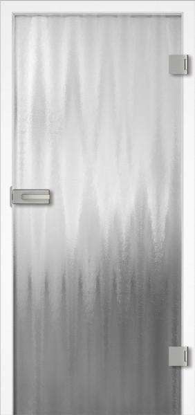 Ganzglastür Modell "Chinchilla weiß" 1002, incl. Griffgarnitur